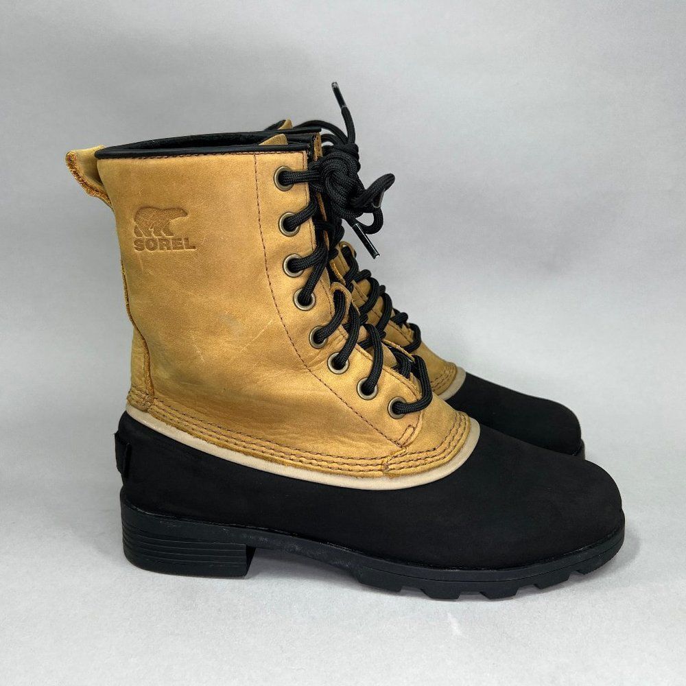 Sorel Emelie 1964 Boots Womens Size 5.5 Brown Black Waterproof Winter Rain Boots